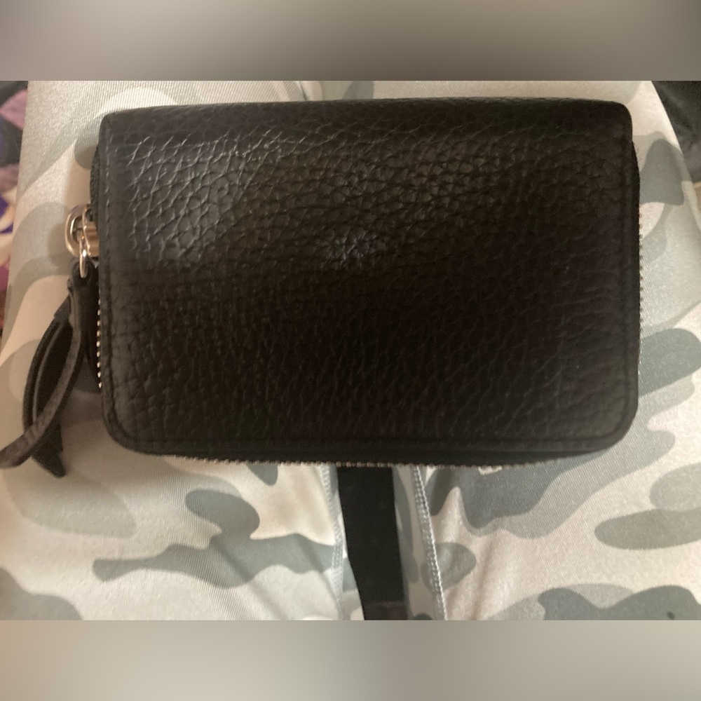 allsaints fetch small PEBBLE LEATHER CARD CASE